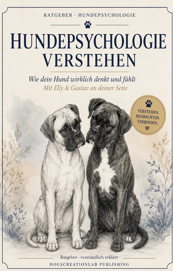 Buchcover: Hundepsychologie verstehen – Wie dein Hund wirklich denkt und fühlt