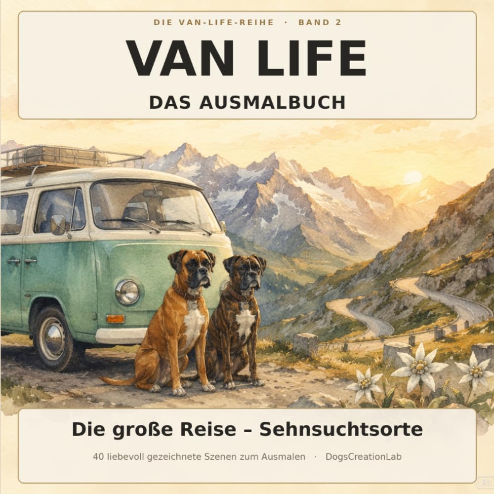 Buchcover: Van Life – Das Ausmalbuch: Die große Reise – 40 Sehnsuchtsorte zum Ausmalen