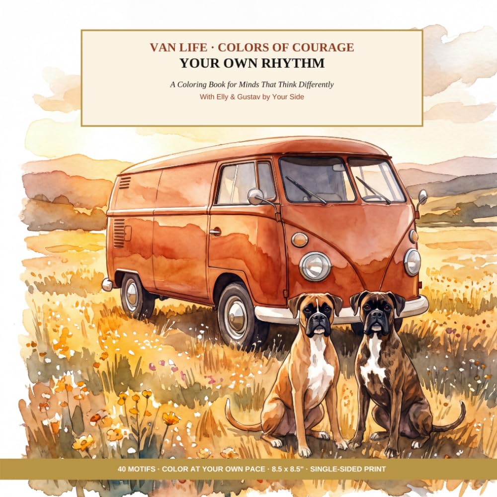 Buchcover: Van Life · Colors of Courage — Your Own Rhythm – A Coloring Book for Minds That Think Differently